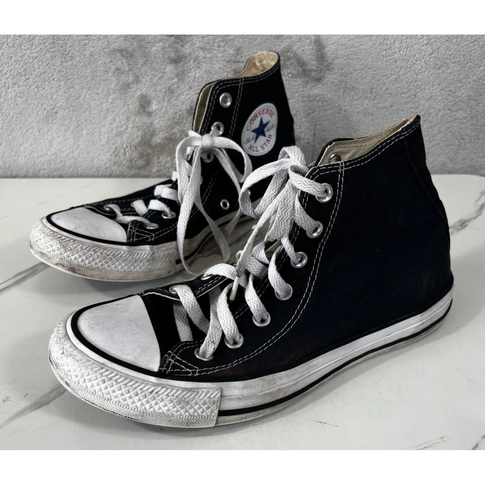 Converse Chuck Taylor All Star Mens 6 Womens 8 Black High Top Good M9160 Sneaker - Picture 2 of 6